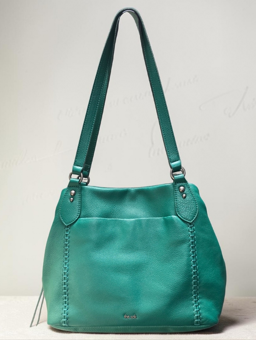 The Sak Melrose Leather Satchel Shoulder Bag Kelly Green